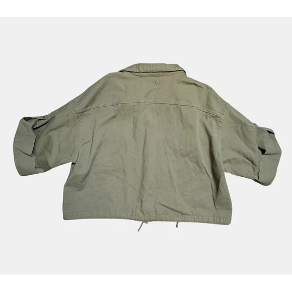 Lauren Ralph Lauren Womens 16 Vondra Cropped Utility Jacket Olive Twill Safari - Picture 2 of 9